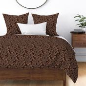 Nopal Cactus- Prickly Pear- Desert Cacti- Earth Tone Wallpaper- Dark Brown- Caramel- Beige- Small