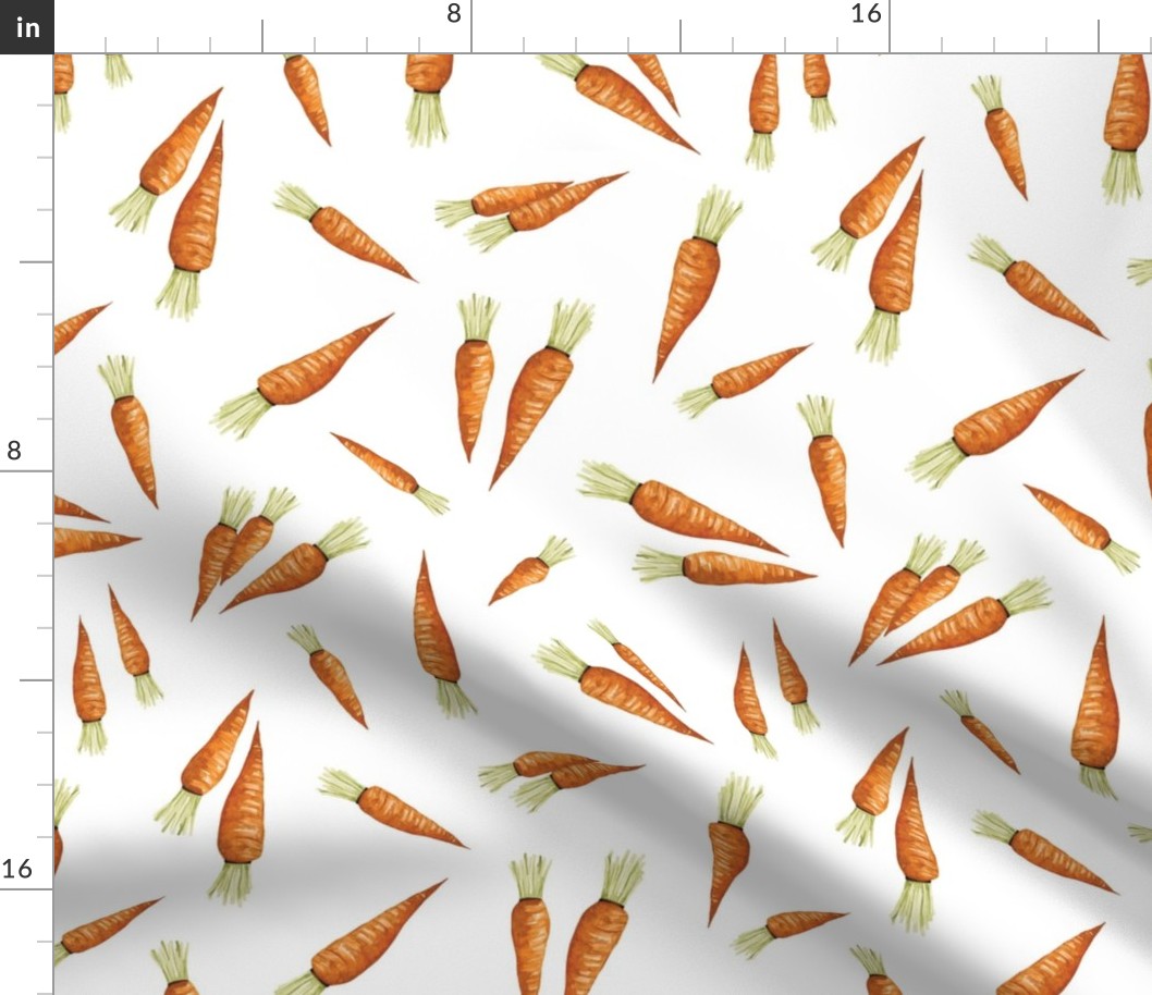 Watercolor Carrots, Vegetable Garden 12 inch
