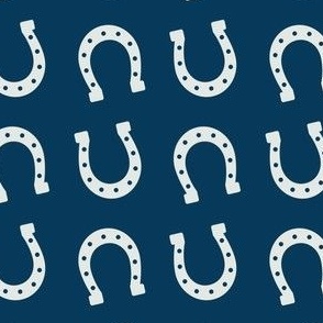 Good Luck Horse Shoes - Saint Patrick's Day Lucky - Blue White - Luck Horse Shoes - Blue and White