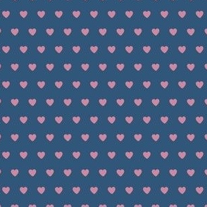 80s Country Ditsy Hearts in French Blue + Mauve