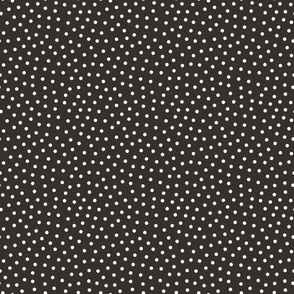 Black and White Scattered Polka Dots 6 inch