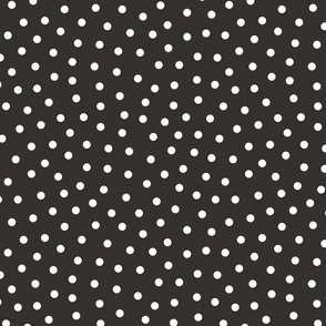 Black and White Scattered Polka Dots 12 inch