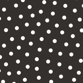 Black and White Scattered Polka Dots 24 inch