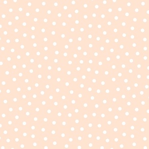 Blush Pink and White Scattered Polka Dots 12 inch