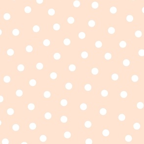 Blush Pink and White Scattered Polka Dots 24 inch