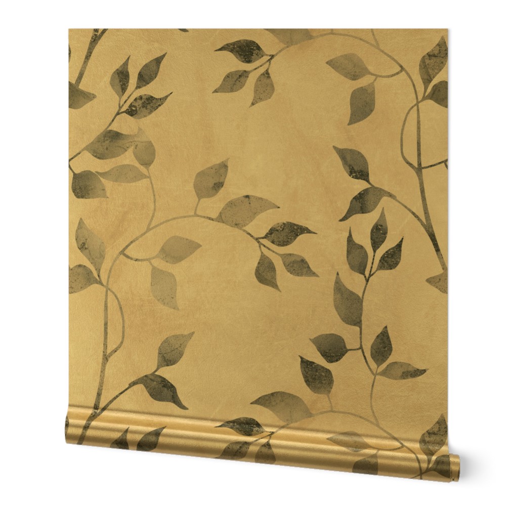 Simple Textured Leaf Design In Neutral Colors Smaller Scale