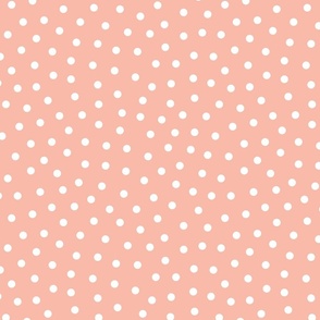 Pink and White Scattered Polka Dots 12 inch