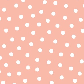 Pink and White Scattered Polka Dots 24 inch