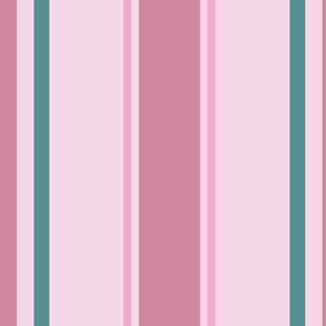 80's French Country Stripe in Pink + Mauve