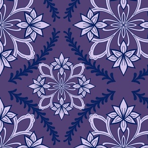 Medallions in Royal Purple - Large Scale for Home Decor