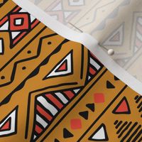 Mustard Yellow Geometric African Wax Print 