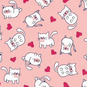 Cute Valentine Cats - Carnation LS