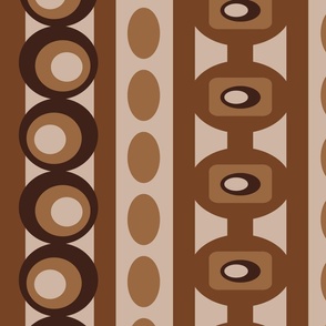 In the Groove Mid-Century Mediterranean Stripes Abstract Geometric in Light Earth Tones Brown Beige - LARGE Scale - UnBlink Studio by Jackie Tahara