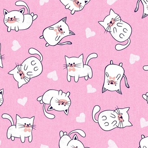 Cute Valentine Cats - Pink LS
