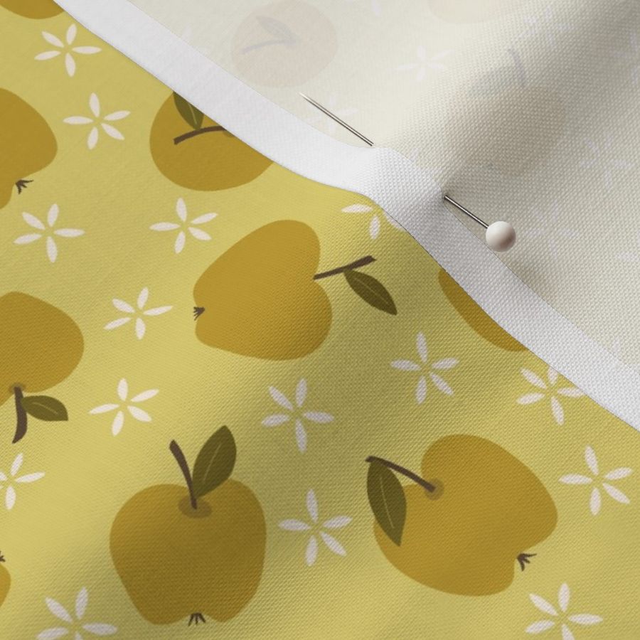 Yellow Apple Spice {on Straw} Fruit Kitchen Tea Towel