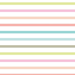 Multi pastel  rainbow stripe . Oversized