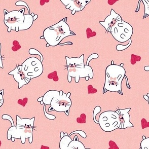 Cute Valentine Cats - Carnation