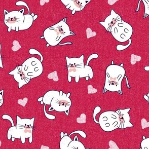 Cute Valentine Cats - Magenta