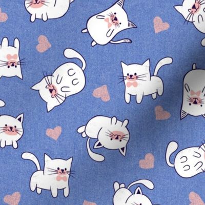 Cute Valentine Cats - Periwinkle