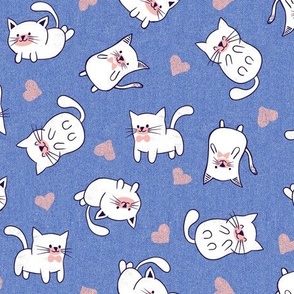 Cute Valentine Cats - Periwinkle