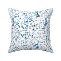 Eucalyptus Leaves Botanical Pattern - Blue S