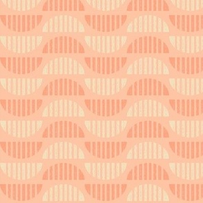Modern Mid Century Fabric Geometrics, Semicircles  / Mellow Pink Version / Small Scale