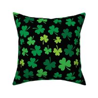 St Patricks Day Shamrocks, Saint Patrick's Day Fabric - Dog Fabric - Clover - Green and Black