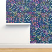 Bohemian fishes (24") - Shoals of tropical fish and coral in a reef in this colorful sea life inspired design