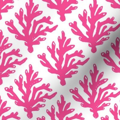 New! Smaller Size Coral Branch Block Print - Hot Pink