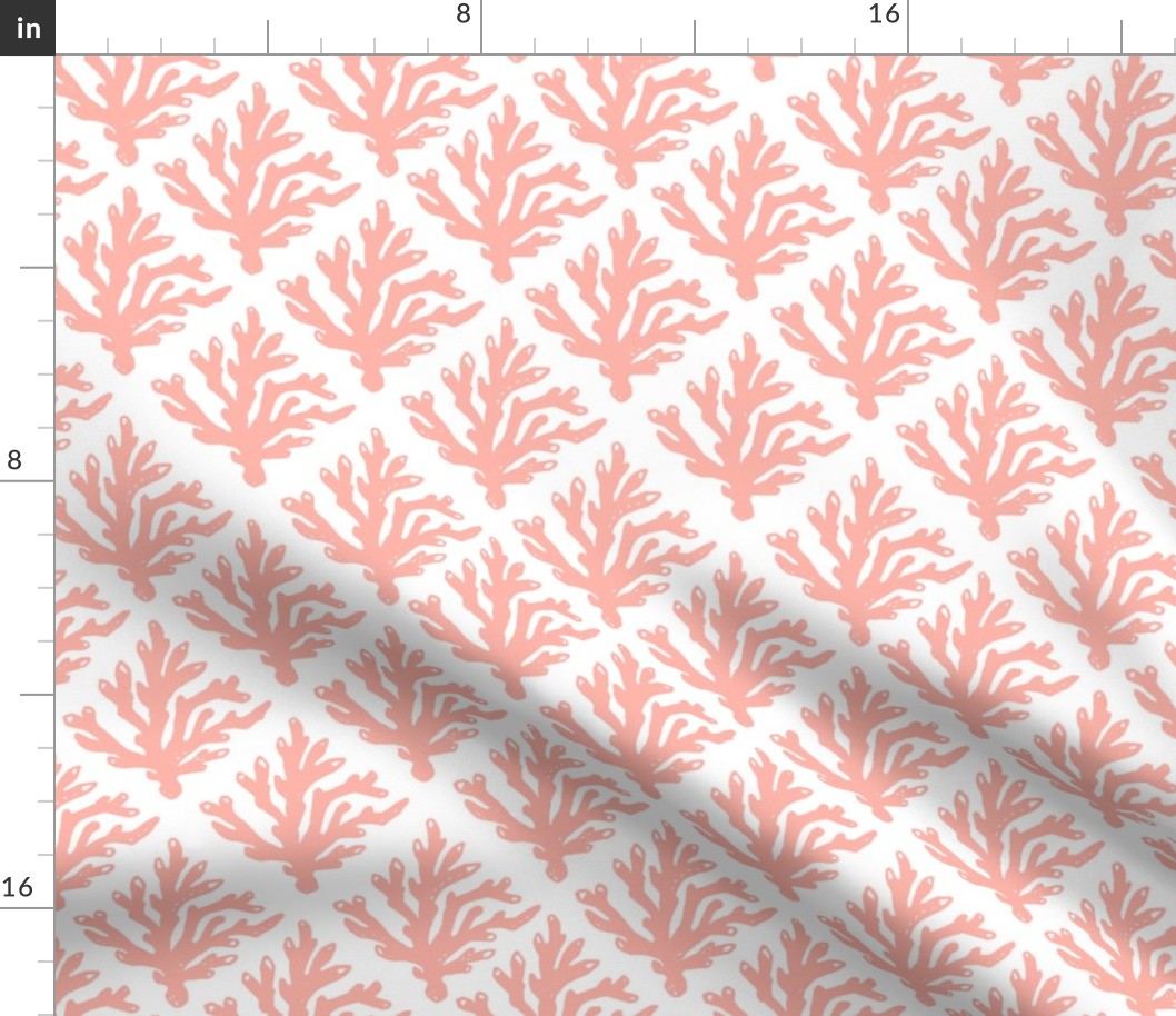 New! Smaller Size Coral Branch Block Print - Soft Pink