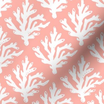New! Smaller Size Coral Branch Block Print - Soft Pink Reversed