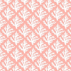 New! Smaller Size Coral Branch Block Print - Soft Pink Reversed