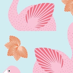 Jumbo - Pink Flamingo Pattern repeat