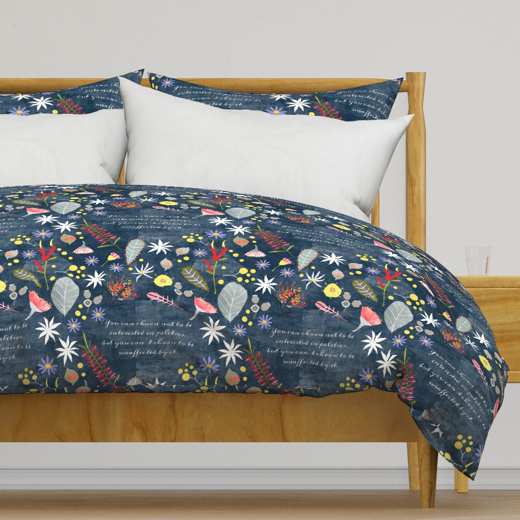 Penny Wong choose politics floral fabric navy