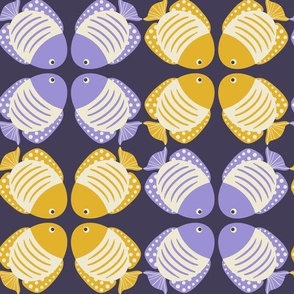 Fish tiles blue and yellow