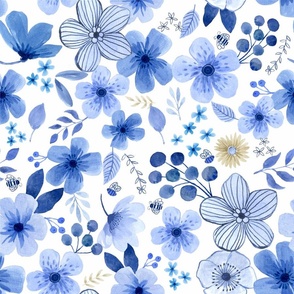 blue floral large