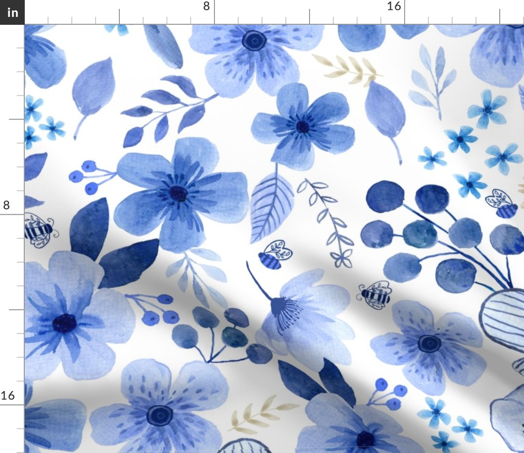blue floral xl