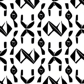Black and White Abstract Geometric Rorschach