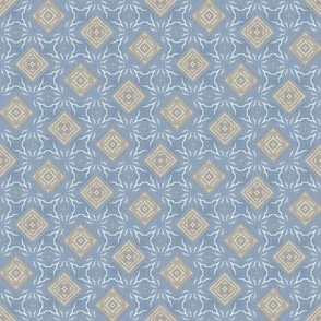 Cohesion 09-08: Retro Cross Weave Seamless Pattern (Taupe, Dark Tan, Brown, Cream, Blue)