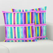 Vertical Rainbow Stripes With Lavender