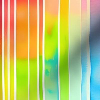 Ombre Watercolor Rainbow Stripes