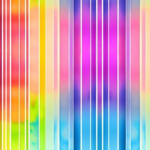 Ombre Watercolor Rainbow Stripes