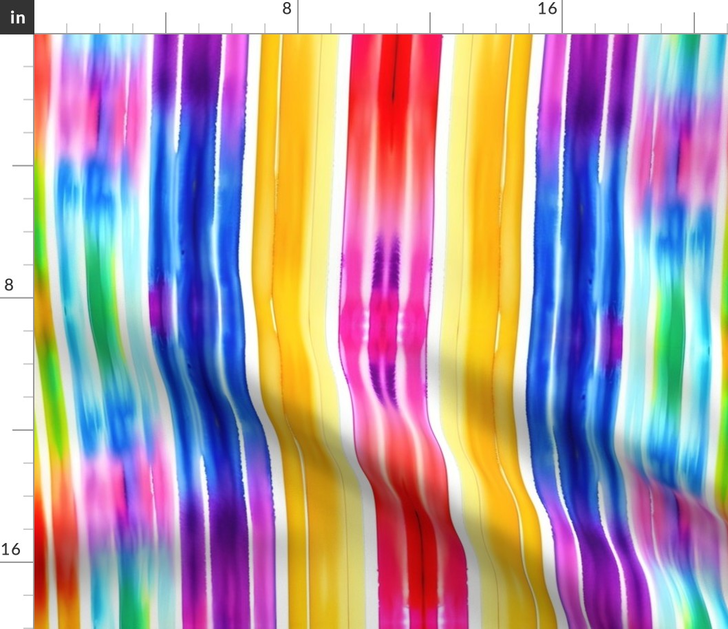 Watercolor Tie Dye Rainbow Stripes