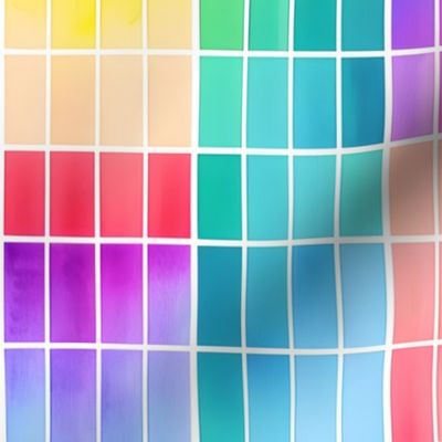 Watercolor Rainbow Grid