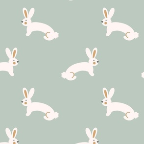 Hoppy easter bunnies - teal