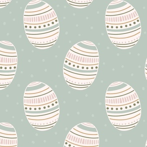 Easter eggs decorated with patterns - teal