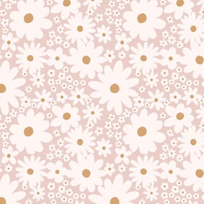 Easter daisy field - blush pink