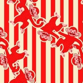 Barrels of Monkeys, Stripes in Red and Cream