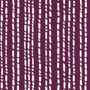 Small // Wonky Stripes: Hand-Painted Geometric Boho Stripe - Plum Purple