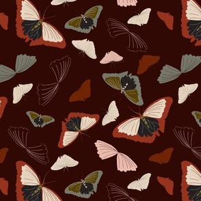 Moody Monarch Boho Garden Butterfly {dark brown} ~ large